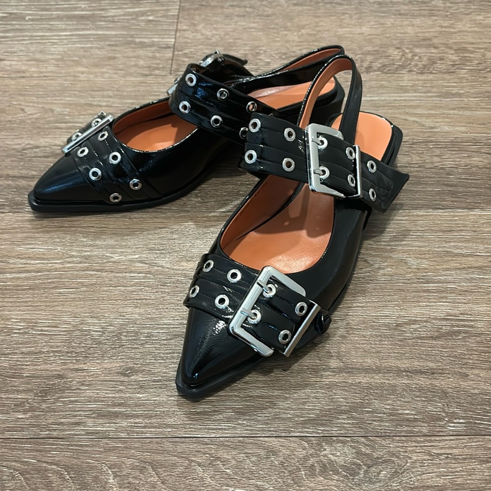 Brand New Pointed Toe Buckle Slingback Flats - 8